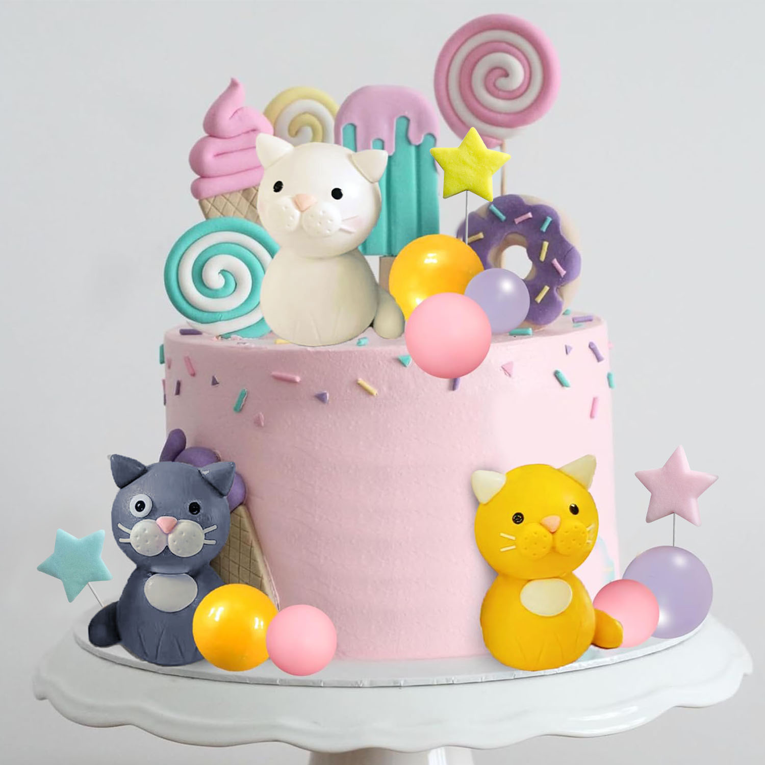 Pet Supplies Outlet - 17 Buah Puncak Kue Kucing Patung