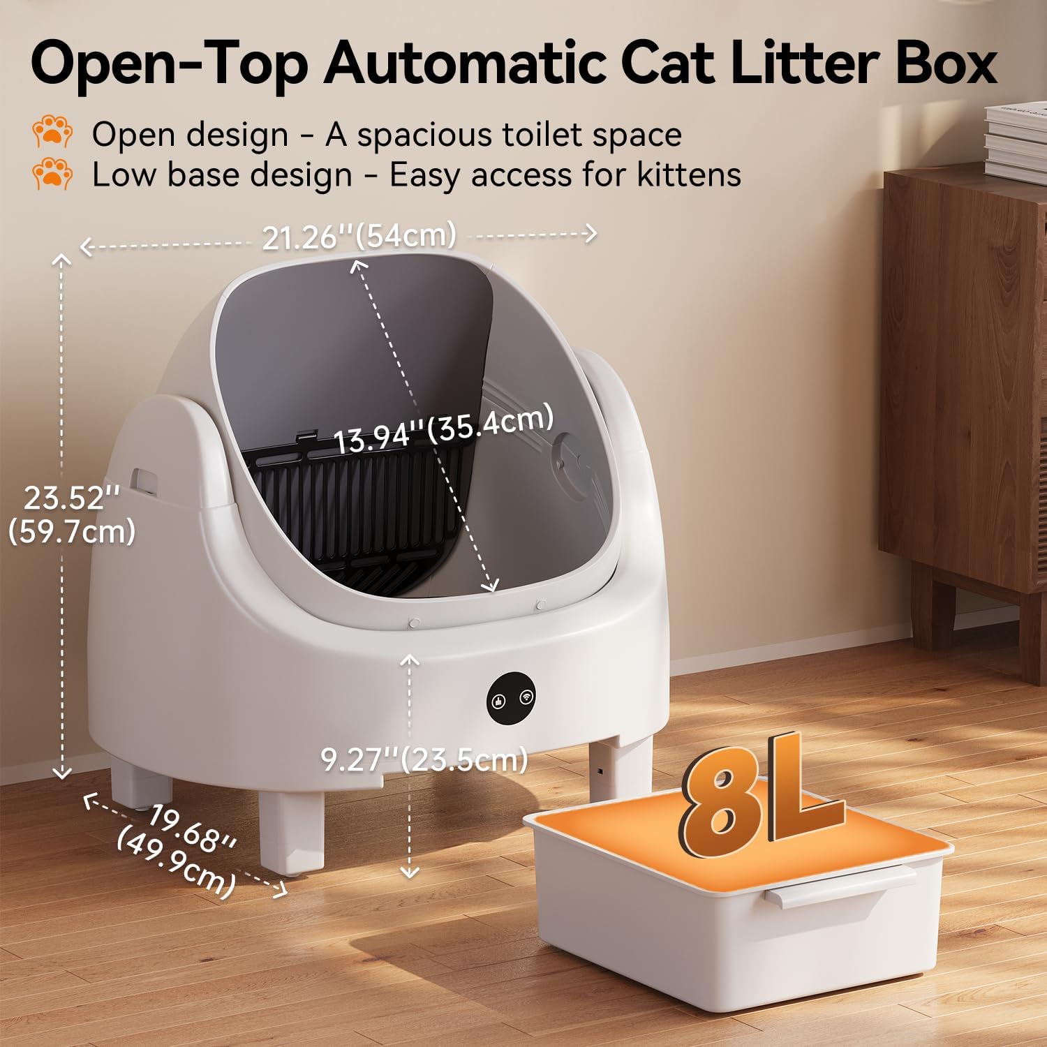 Cat Litter Mat - Kotak Kotoran Kucing Otomatis Aoxun Putih,
