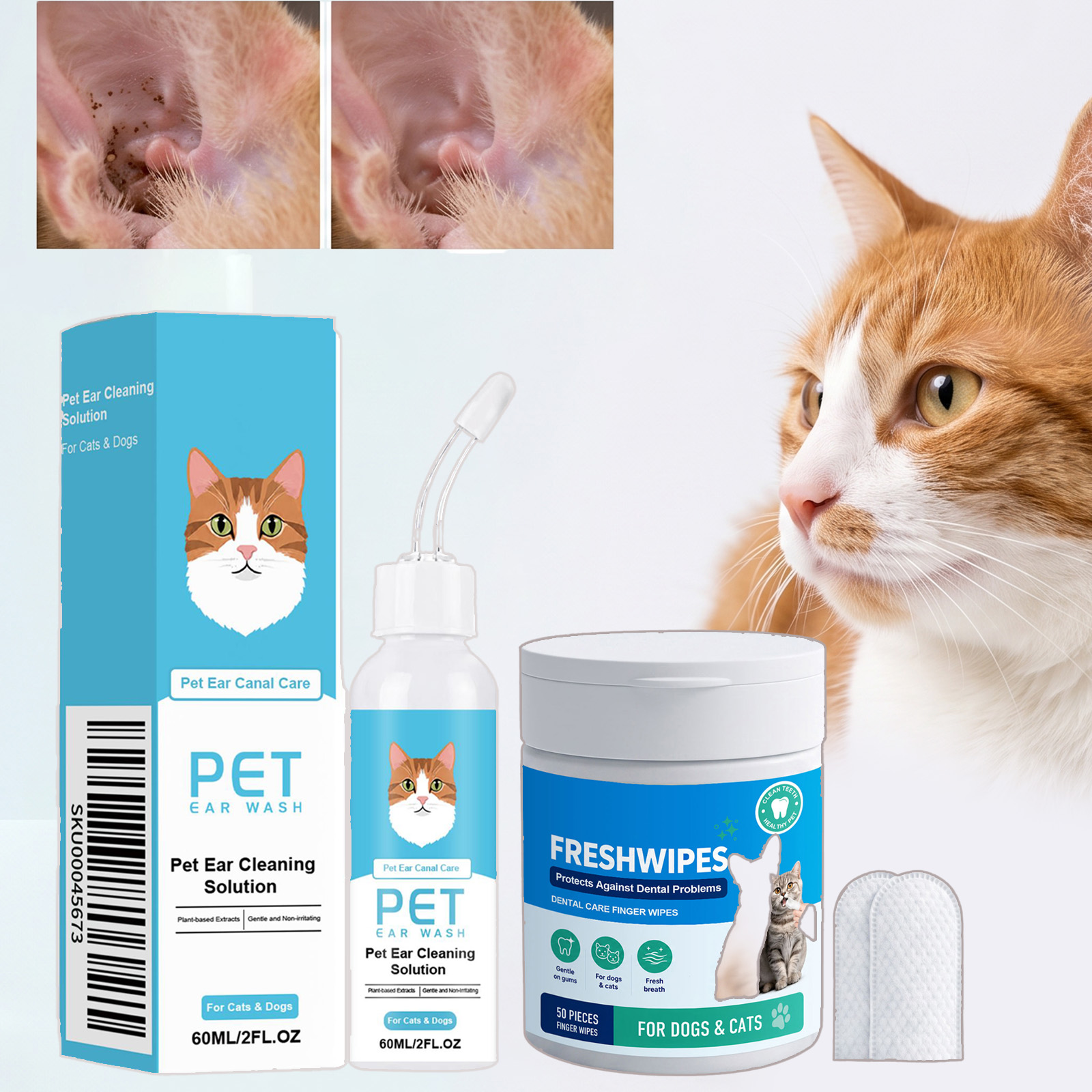 2PCS Obat Tetes Telinga Alami  - Pet Ear Cleaner ulasan dan harga