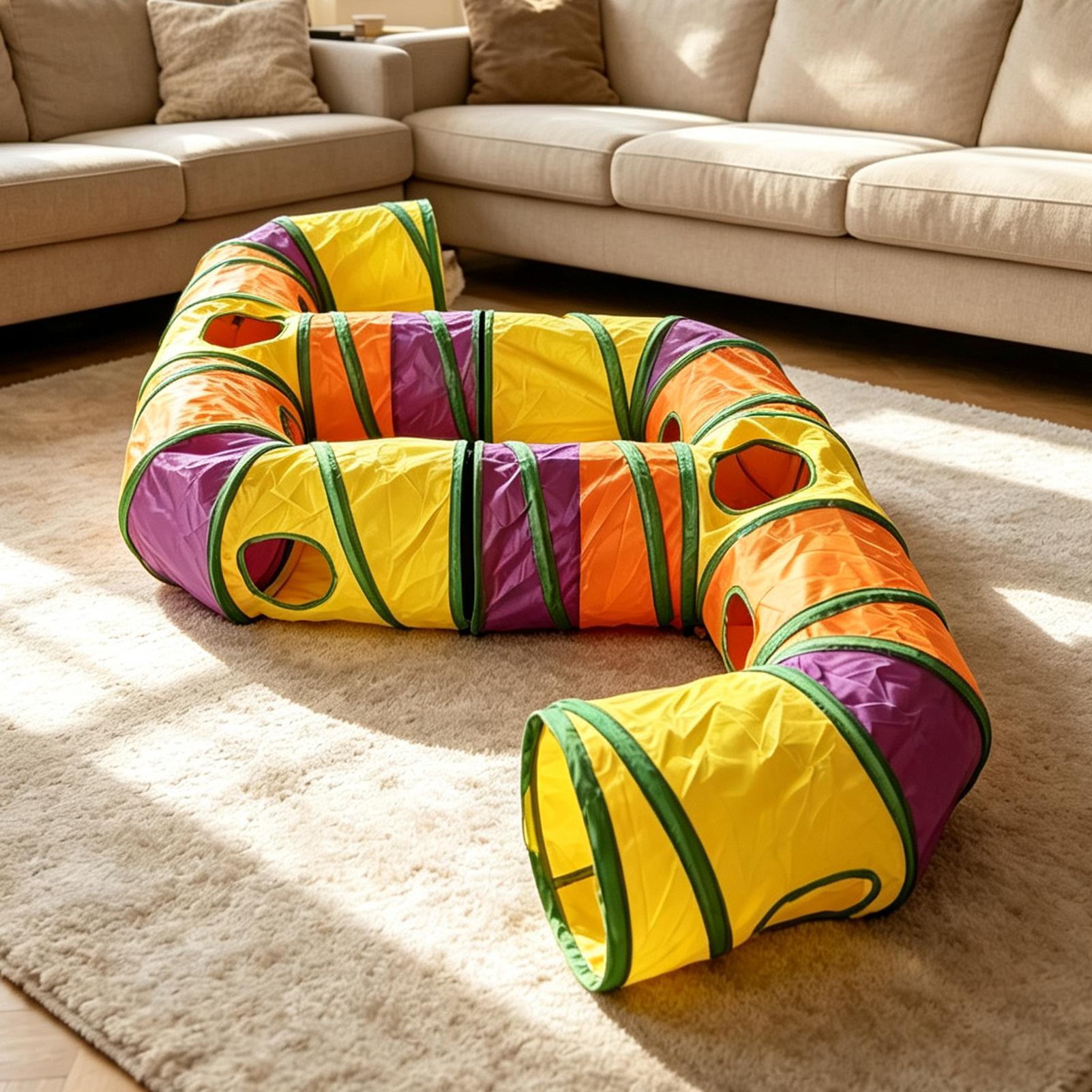 Terowongan Kucing Pelangi Deko - Interactive Cat Toy ulasan dan harga